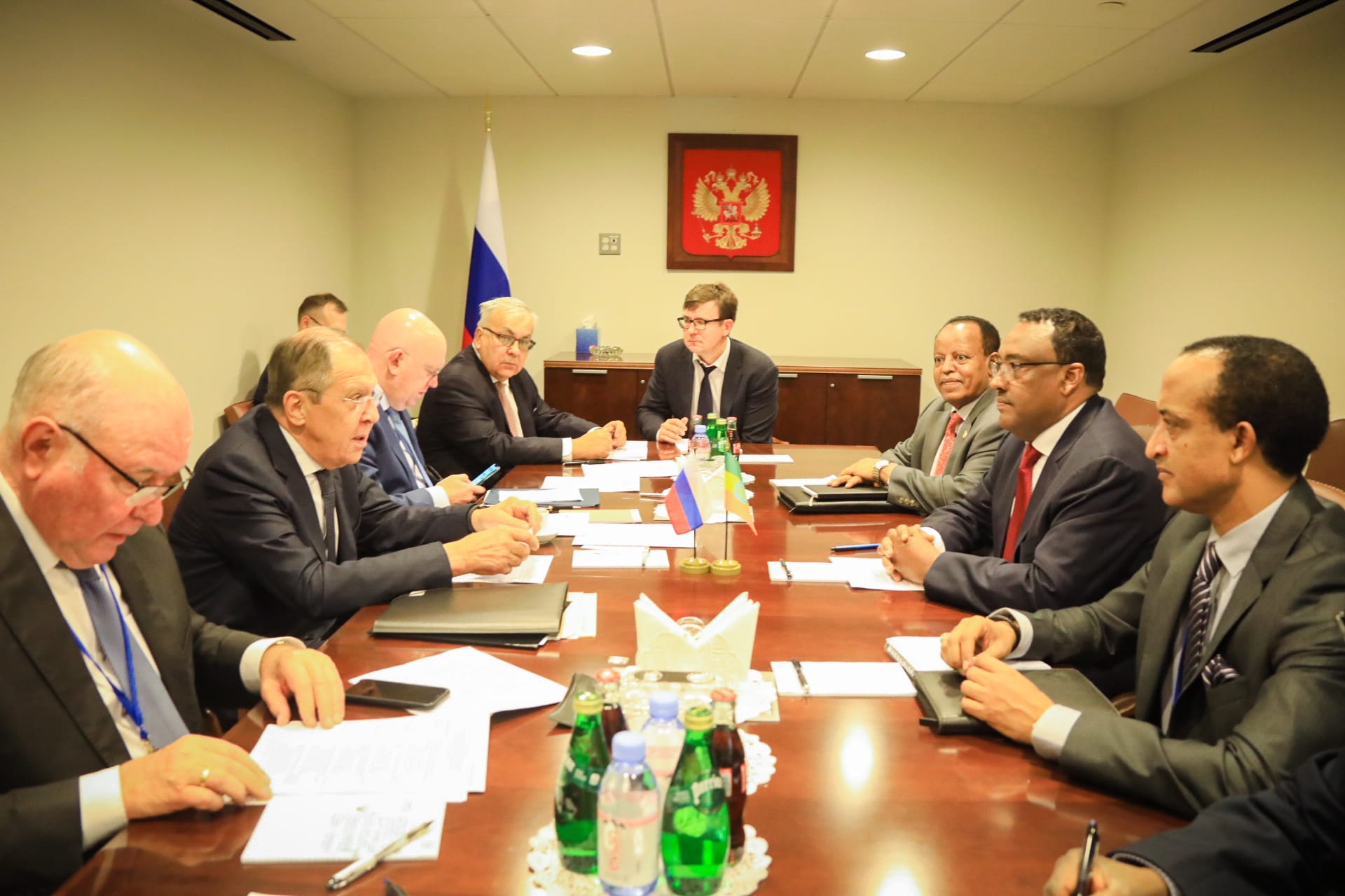 Deputy Prime Minister and Foreign Minister H.E. Mr. Demeke Mekonnen held a separate #UNGA77 sideline meeting with Russian FM Sergey Lavrov and Malian FM Abdoulaye Diop.