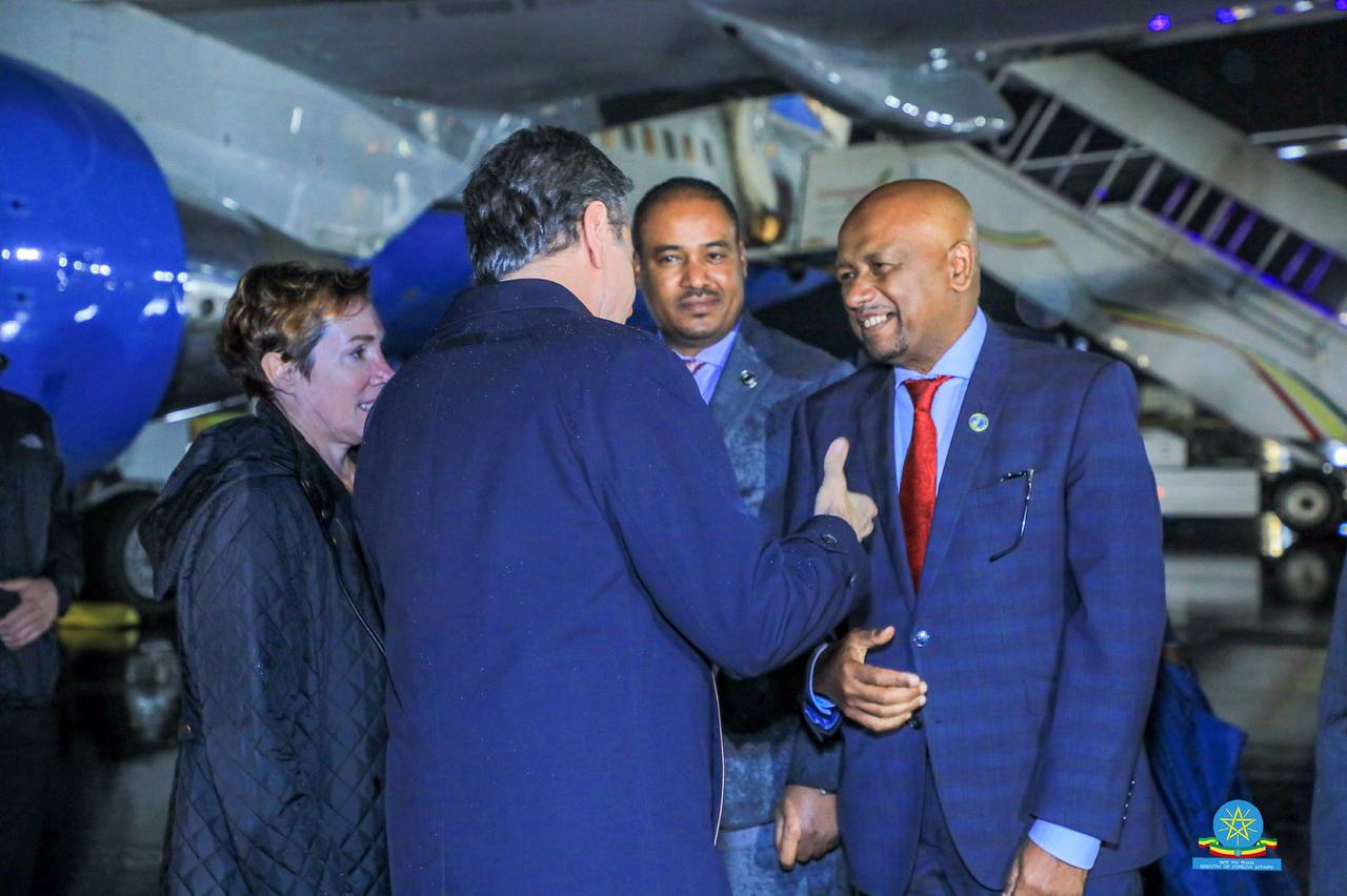 The US Secretary of State H.E Antony Blinken has arrived in Addis Ababa with his Delegation.